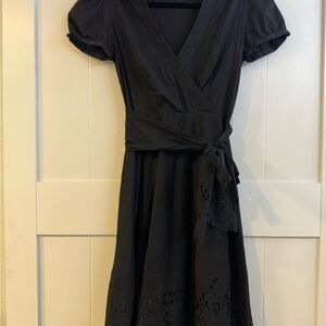 BCBGMaxAzria Black Midi Wrap Dress